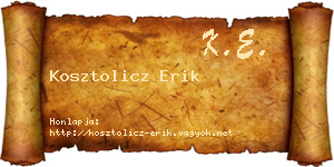Kosztolicz Erik névjegykártya