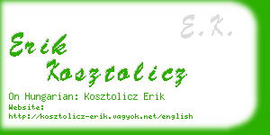 erik kosztolicz business card